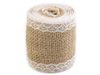 Jutová stuha s krajkou šíře 50 mm, 60 mm