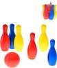 Hra Kuželky soft plastové barevné set 6ks 19cm s koulí v síťce