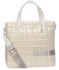 Větší moderní béžová dámská kabelka S692 GROSSO