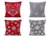 Vánoční povlak na polštář 45x45 cm srdce, vločka