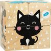 CUBIKA DŘEVO Baby kostky obrázkové Veselá zvířátka kubus set 4ks