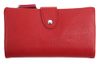 Prakticky prostorná rozložitelná červená dámská peněženka se stříbrnými doplňky
