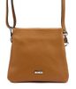 MiaMore Kožená crossbody dámská kabelka se třemi oddíly camel hnědá