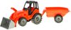 Traktor nakladač barevný set s vlečkou volný chod 3 barvy v síťce