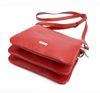 MiaMore Kožená crossbody dámská kabelka se třemi oddíly camel hnědá