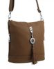 Malá crossbody dámská kabelka s přívěskem 1994-BB přírodní hnědá