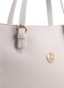 Světlá krémová velká kabelka se zlatými doplňky S573 GROSSO