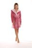 Krátký dámský župan s kapucí Flora Antique Pink
