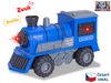 Lokomotiva modrá vláček na setrvačník na baterie Světlo Zvuk