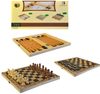Hra Šachy Dáma Backgammon 30x30cm 3v1