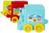 BAM BAM Baby vláček mašinka se 2 vagóny vzdělávací zvířata pro miminko