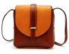 Kožená moderní malá dámská crossbody kabelka hnědá / camel hnědá
