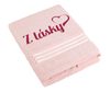 Froté ručník kolekce Linie s výšivkou Z lásky Růžová L/7199