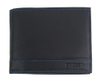 Kožená černá pánská peněženka s modrou nití v krabičce GROSSO