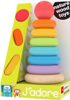 JADORE DŘEVO Baby pyramida navlékací věžička duhové kroužky