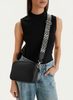 Černá crossbody dámská kabelka se třemi sekcemi Jessica