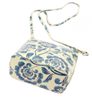 Kožená malá dámská crossbody kabelka s motivem květin