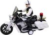 Motorka policejní s řidičem policie na setrvačník na baterie Světlo Zvuk