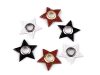 Průchodka s koženkovou hvězdou k našití, průvlek 8 mm 20 kusů