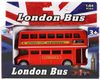 Autobus Londýn červený kovový patrový doubledecker zpětný chod