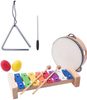 WOODY Set muzikální 5ks xylofon traingl tamburina maracas *HUDEBNÍ NÁSTROJE*