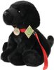 PLYŠ Pes labrador černý 28cm sedící s vodítkem Eco-Friendly *PLYŠOVÉ HRAČKY*