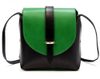 Kožená moderní malá dámská crossbody kabelka černá / zelená