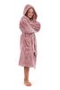 Dětský župan s kapucí huňatý pudrová