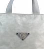 Velká perlově šedá měkká shopper dámská kabelka s látkovými uchy S211