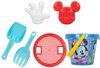Sada na písek Disney Mickey Mouse kyblík 13cm se 2 nástroji a formičkami