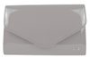 Světle šedá lakovaná společenská listová kabelka SP102 GROSSO