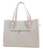 Světlá krémová velká kabelka se zlatými doplňky S573 GROSSO