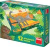 DINO DŘEVO Kubus Jurský svět set 12ks obrázkové kostky