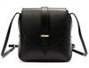 Kožená moderní malá dámská crossbody kabelka černá