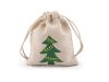 Vánoční bavlněný pytlík stromeček, Mikuláš 8x10 cm