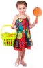 Kuchyňský set dětské barevné nádobí s nákupním košíkem 23ks plast