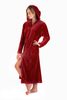 Župan na zip dlouhý Siena vínová – dámský hřejivý župan s kapucí 36 56 3651