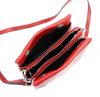 MiaMore Kožená crossbody dámská kabelka se třemi oddíly červená