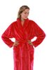 Huňatý červený župan s límcem Lilly 21 20 3551