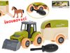 Traktor s přívěsem montážní šroubovací set s nástrojem a koníkem volný chod