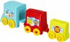 BAM BAM Baby vláček mašinka se 2 vagóny vzdělávací zvířata pro miminko