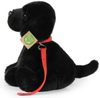PLYŠ Pes labrador černý 28cm sedící s vodítkem Eco-Friendly *PLYŠOVÉ HRAČKY*