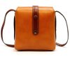Kožená moderní malá dámská crossbody kabelka hnědá / camel hnědá