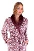 Flora Mauve Wine - Dámský Župan s Límcem - Model 25 56 4803