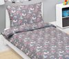 Povlečení bavlněné Junior Šedá,Růžová 90/087 140x200, 70x90 cm