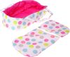 Kočárek pro panenku 2v1 hluboký růžovo-bílý (puntíky)