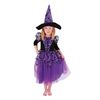 karnevalový kostým čarodějnice/halloween fialová s rukávy, vel. S
