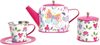 BINO Čajový set dětský růžový 14ks nádobíčko s tácem a konvicí