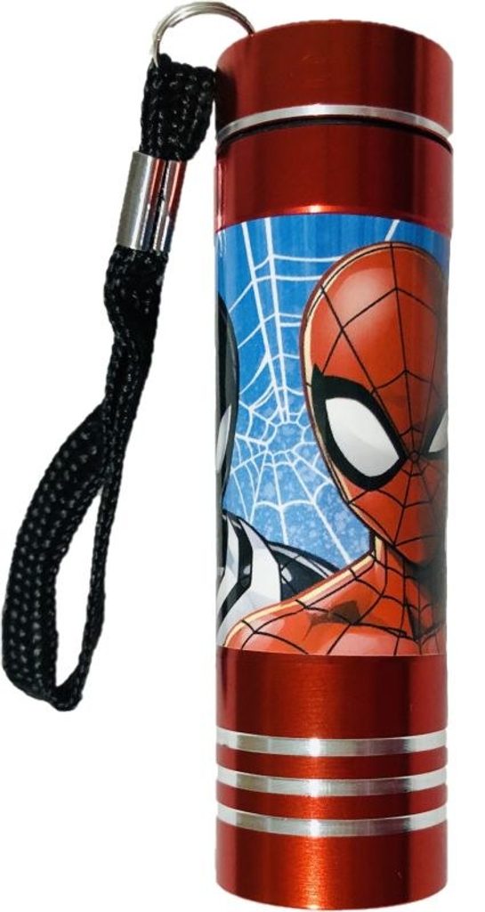 Dětská hliníková LED baterka Spiderman red Hliník, Plast, 9x2,5 cm |  Peknydarek.cz