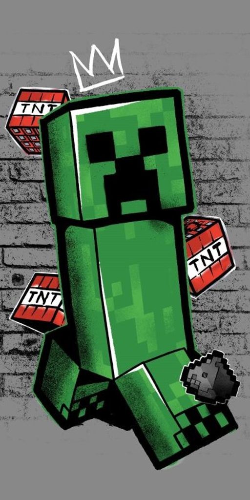 JERRY FABRICS Osuška Minecraft Metro Art Creeper Bavlna - Froté, 70/140 cm  Peknydarek.cz